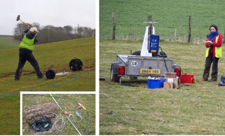 Seismic survey to measure engineering properties of rock near a BGS seismic field station