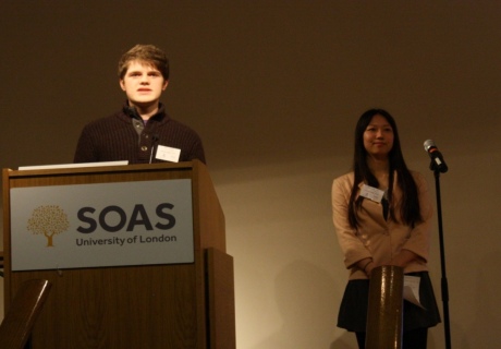 Alex Lozinski and Zhengchu Tan giving their presentation