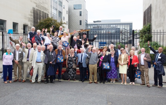 The Physics Class of 1965 with mascot Jezebel