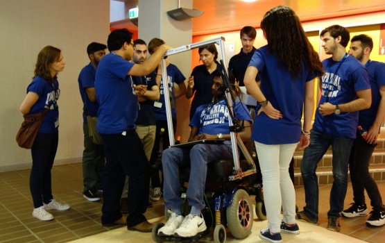 Final preparations are underway before the eye-controlled wheelchair challenge begins