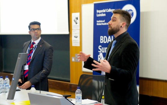 Joshua Symons from the BDAU with Dr Sunir Gohil