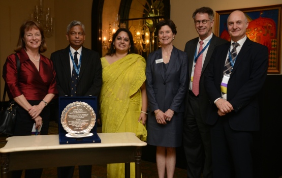 President Gast and members of the senior leadership team with alumnus Syamal Gupta (Mechanical Engineering 1965, MPhil 1968), the newly-retired Chair of the Imperial College India Foundation and ex-Chairman of the Tata Group