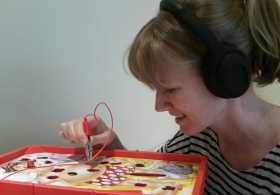 Researcher testing music in surgery game