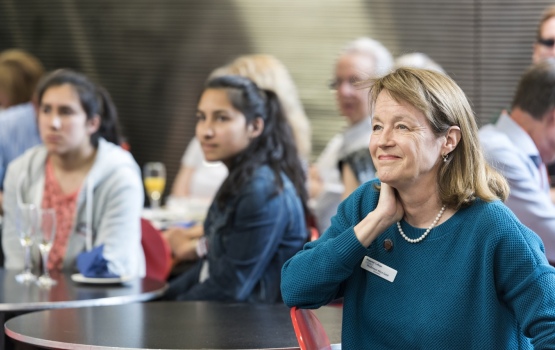 Alumni from milestones years who graduated 20 or more years ago joined President Alice P. Gast for a Welcome Back Breakfast