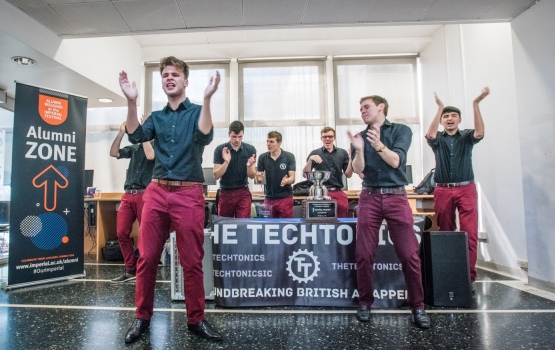 Newly-appointed world champions, the Techtonics, welcomed alumni on Saturday morning