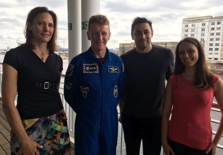  Zita Martins, presenter Adam Rutherford, astronaut Tim Peake, and oceanographer Helen Czerski