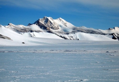A mountain on the Antarctic ice sheet
