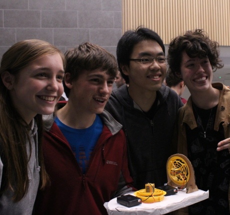 Hovercraft race winning team