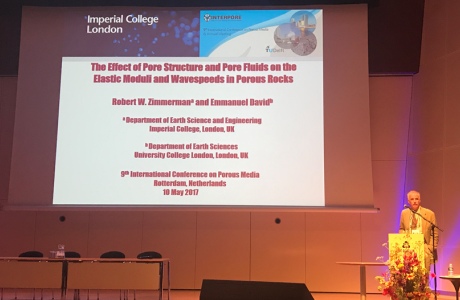 Robert Zimmerman giving the keynote at the 9th international conference on Porous Media