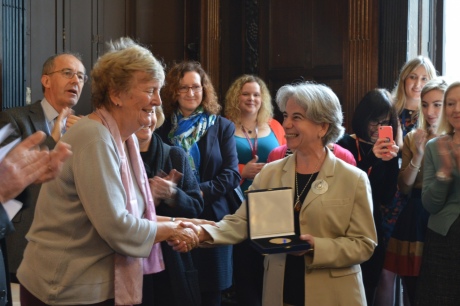 Liz is awarded the Julia Higgins Medal for her work with female postdocs