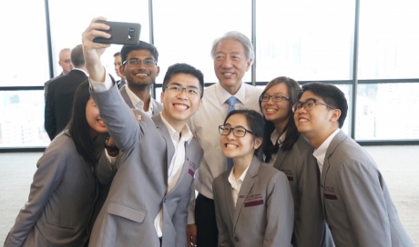 LKCMedicine students take a selfie with the DPM