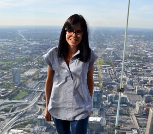 Jess at the top of the Willis Tower, Chicago