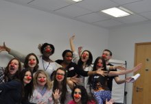 The Events and Sales team wear PJs to work for Red Nose Day