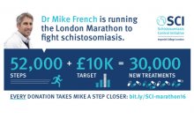 Dr Michael French running the 2016 London Marathon for SCI