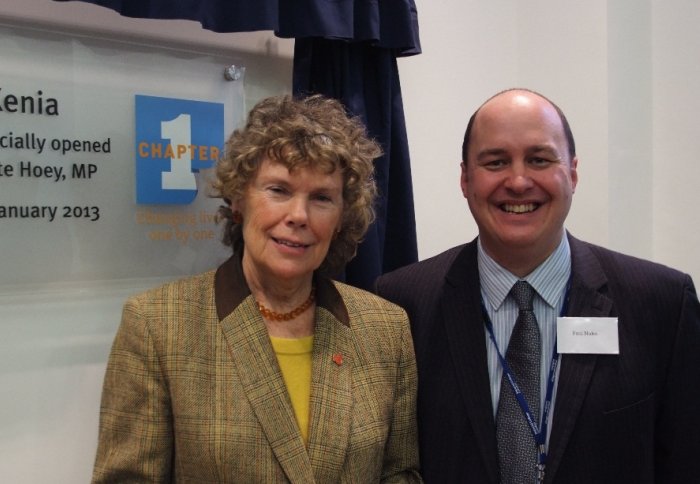 Kate Hoey MP and Paul Noke at the opening of Xenia