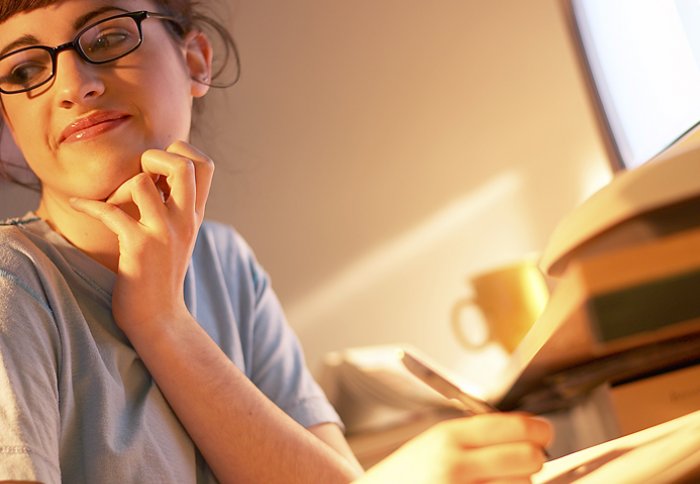 Girl taking notes