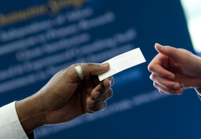 Exchanging business card