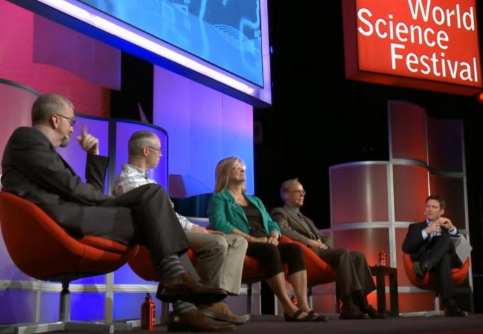 Professor Murray Shannahan and other experts discussing brain architecture at this year's World Science Festival