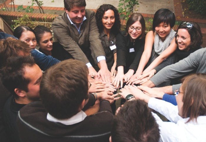 Huddle of hands