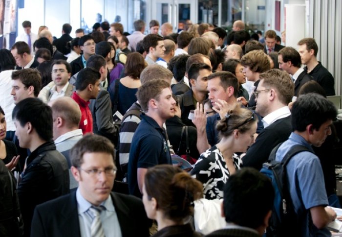 Students at a careers fair