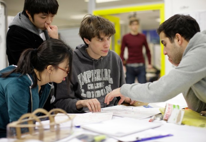 Students working on a group idea