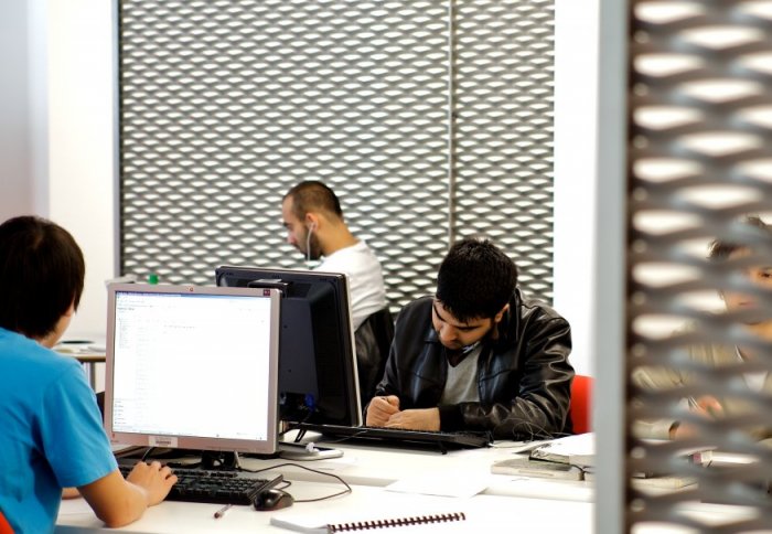 Students in the Central Library