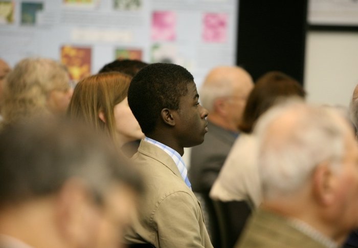 A student at a conference