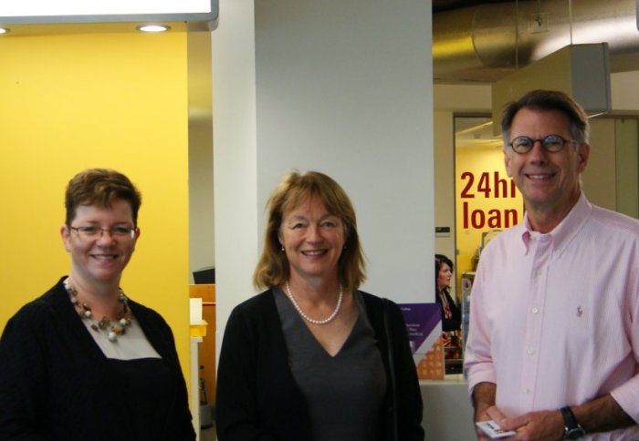 Chris Banks with Professor Alice Gast and Bradley Askins