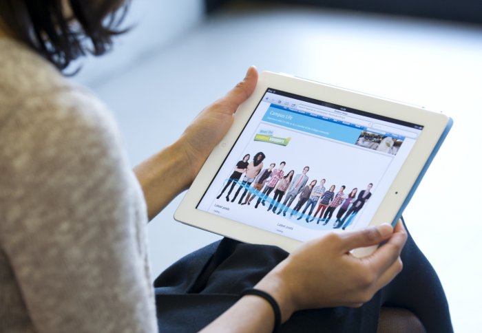 A student on a tablet device.