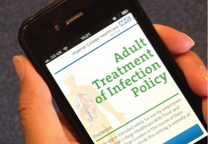 Image of smartphone screen showing the prescribing app