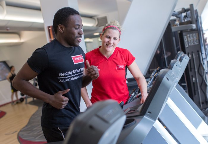 Treadmill training at Energia gym, Ethos Sports Centre