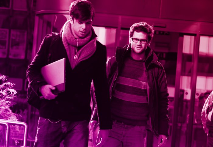 Students walking in the South Kensington campus
