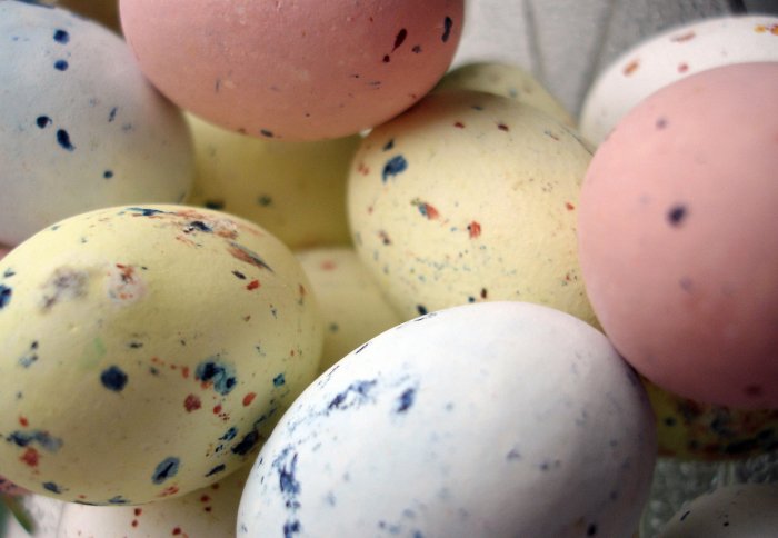 Speckled Easter eggs