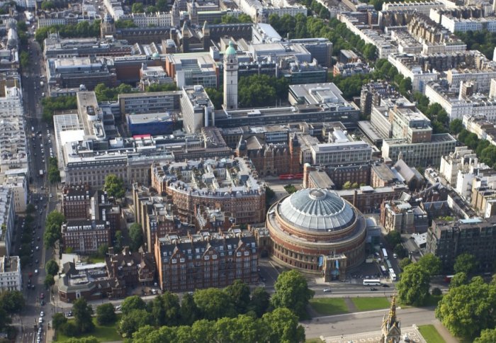 Overhead view of the South Kensington campus