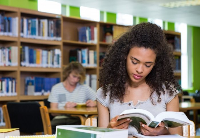 Students in a Library