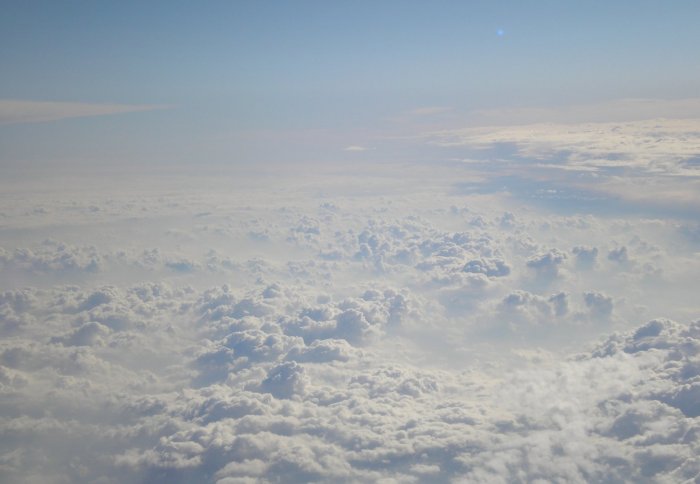 Fluffy clouds seen from above
