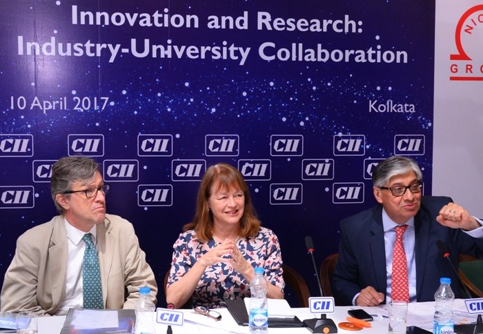President Alice Gast speaking at the Confederation of Indian Industry in Kolkata