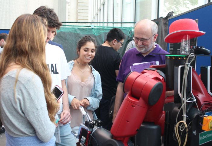 Dr Andrew Marquis with the team that built new hands for the Robot Intelligence Lab's Robot DE NIRO