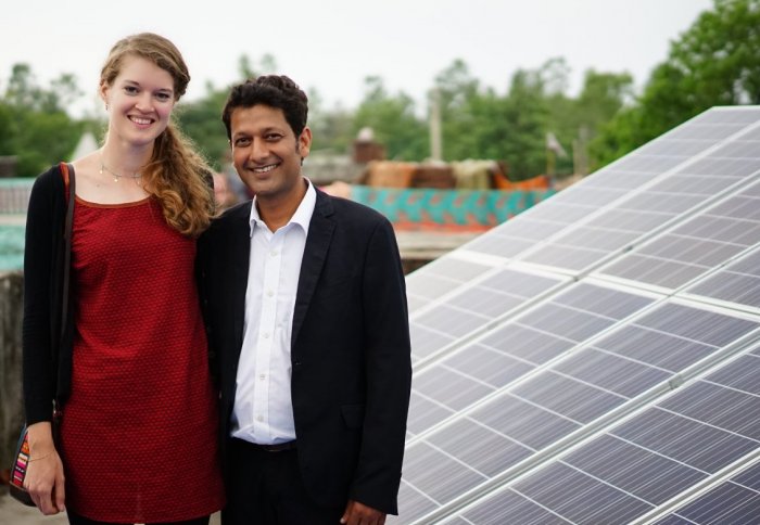Imperial PhD student Clementine Chambon with her business partner Amit Saraogi