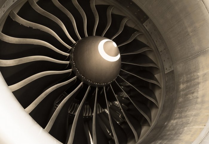 Jet engine up close