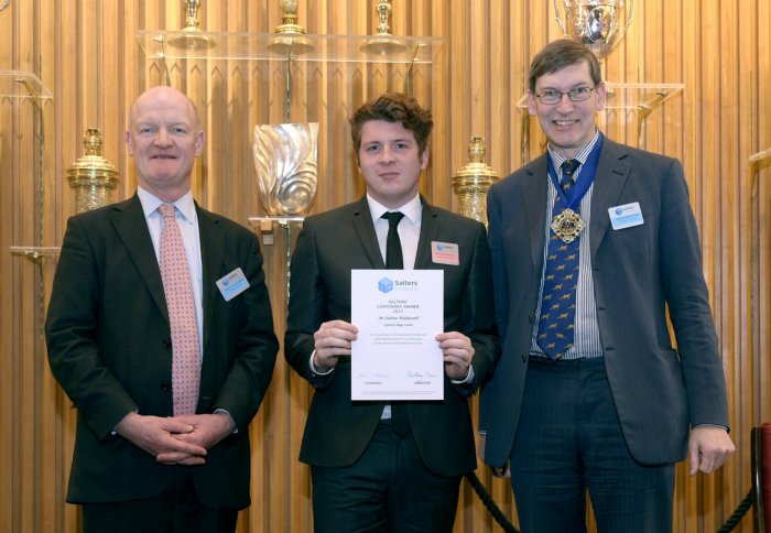 Andrew Wadsworh receiving his award