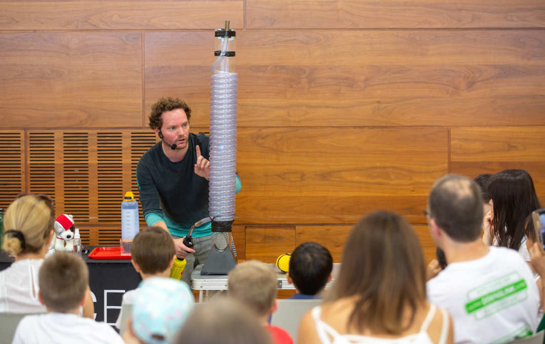 A Demonstrator gives a demonstration at the annual Bring Your Child To Work Day