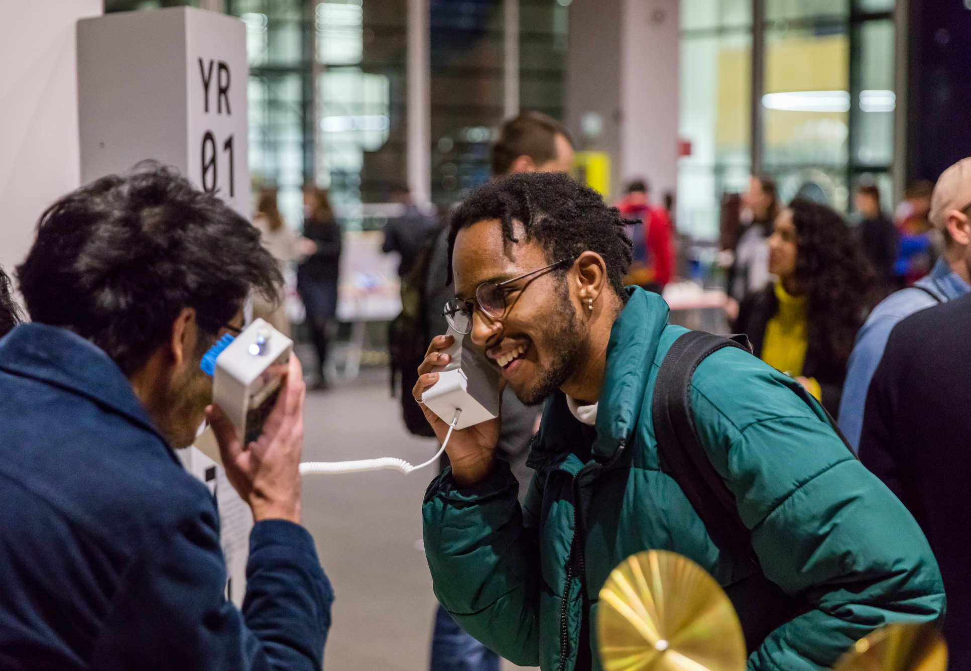 Visitors to the work in progress show