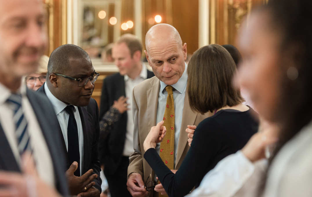 staff talking in group
