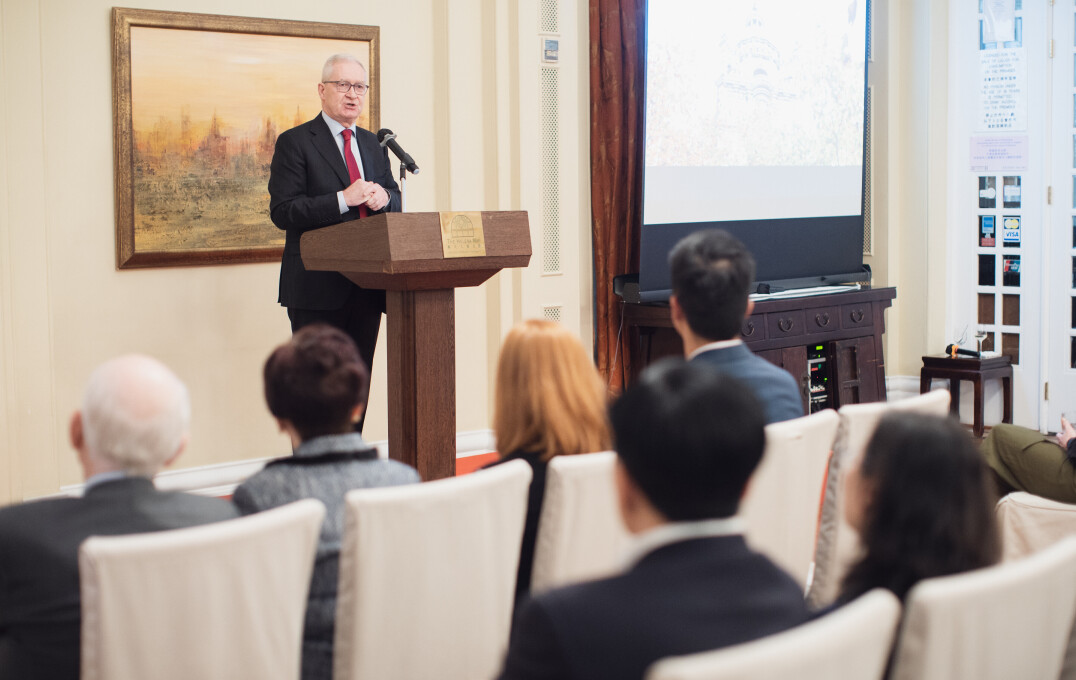 President Professor Hugh Brady gives a speech