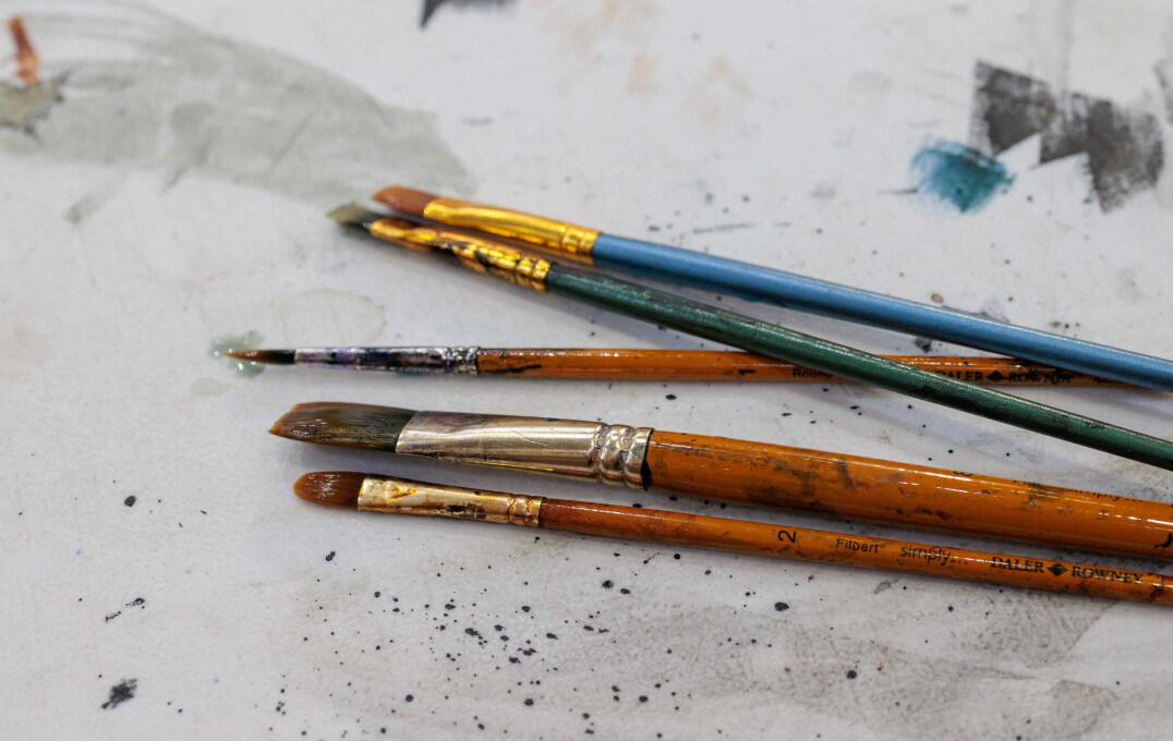 Paintbrushes on paper