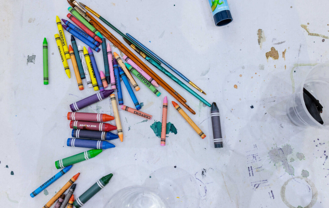 An assortment of crayons