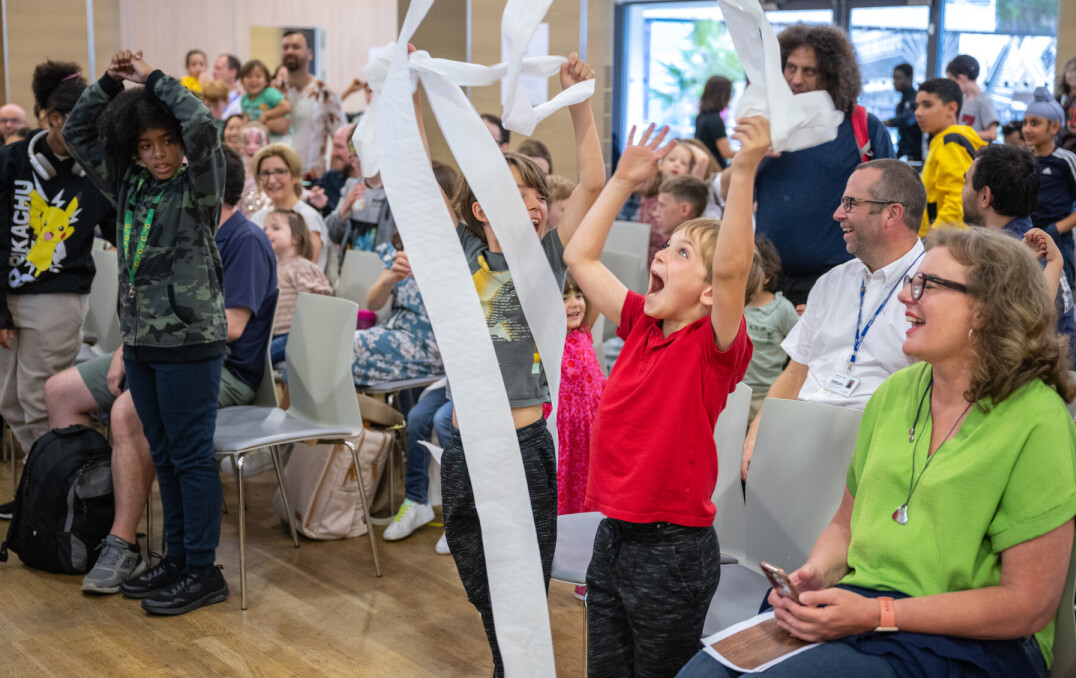 Children taking part in a fun science activity show