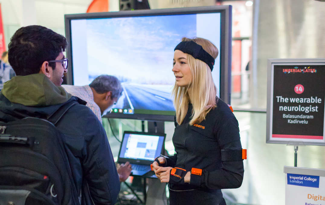 A woman in smart sensor clothing