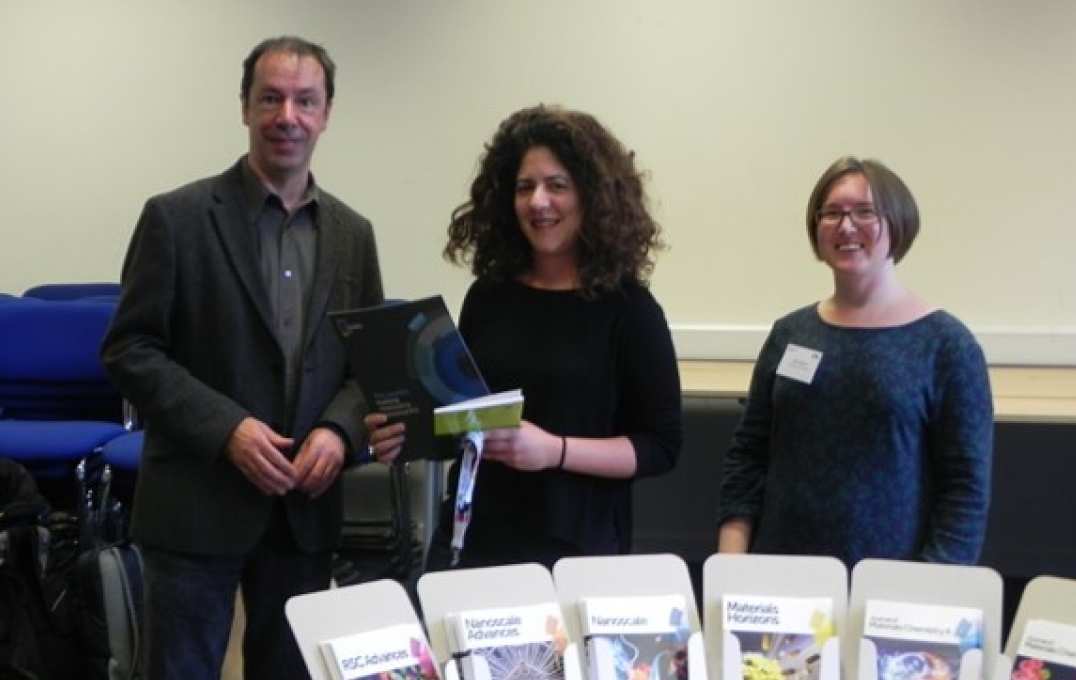 Julianna Panidi collecting her award for best communication poster